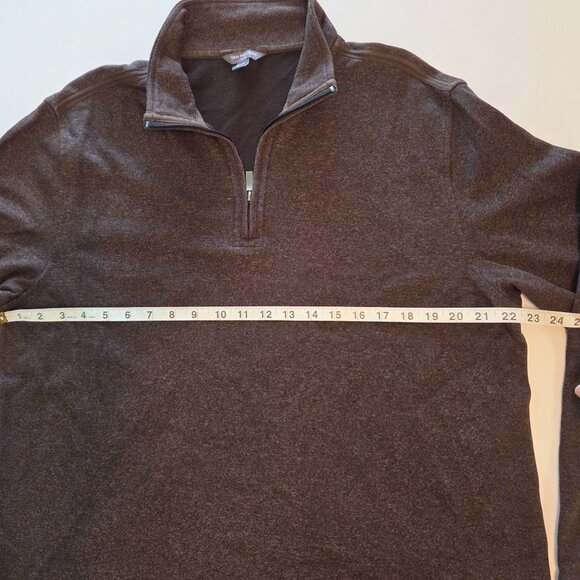 Van Heusen Men’s 1/4 Zip Long Sleeve Pullover, Mens LG, Dark Brown Heather - Picture 5 of 10